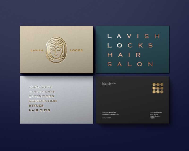 Showing four business card designs by Designwise.