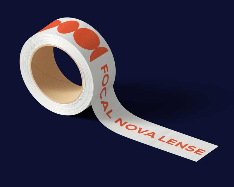 Branded packaging tape designed by Designwise.